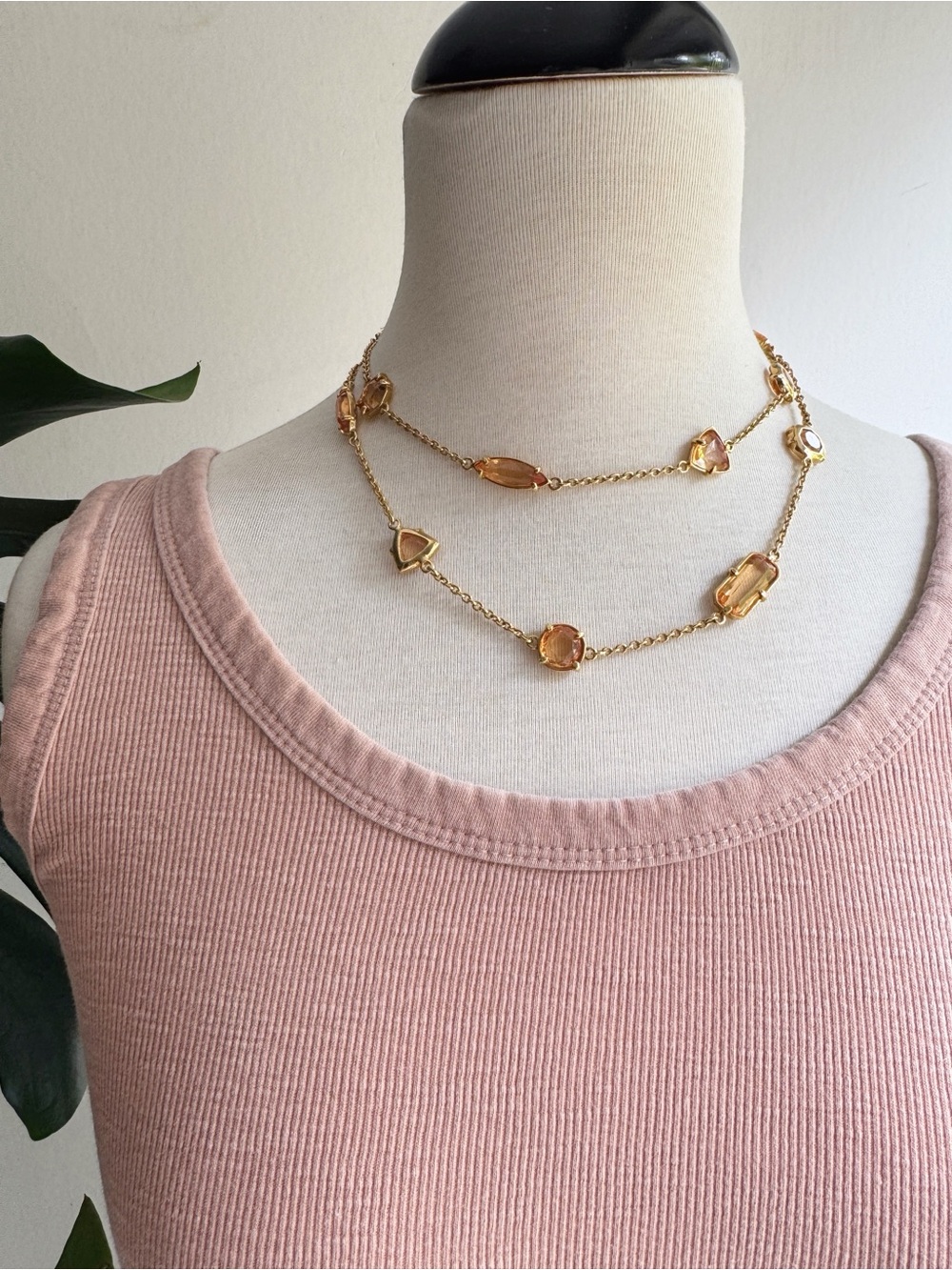 Vintage Kate Spade Gold Geometric Station Necklace - Picture 2 of 4